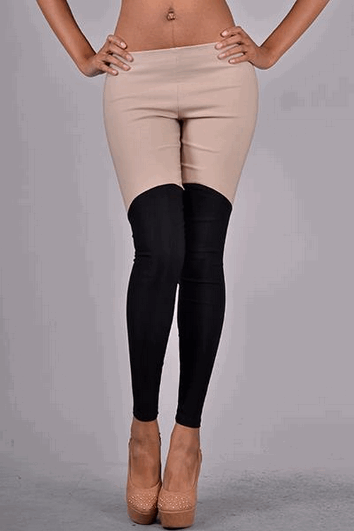 Color Block Stretch Skinny Pants